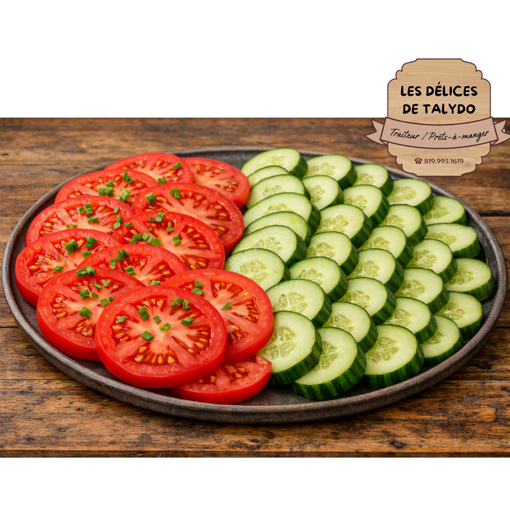 Accompagnement Concombres ou tomates tranchées